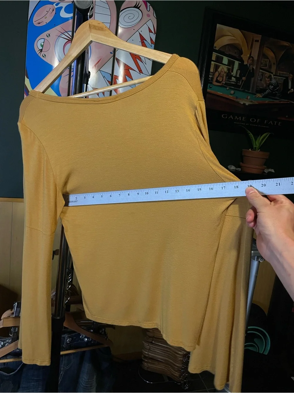 Persaya Mustard Long-Sleeve Scoop Neck Top